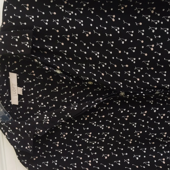 Ann Taylor LOFT Black Print Blouse - Small - Picture 5 of 7